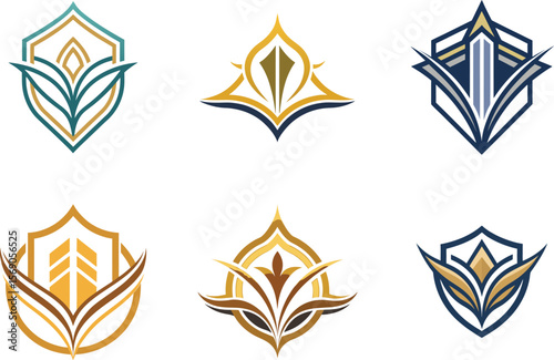 Elegant floral logo designs perfect for branding identity corporate style guide and business applications offering scalable vector graphics