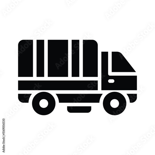 Easy to edit glyph icon of cargo truck