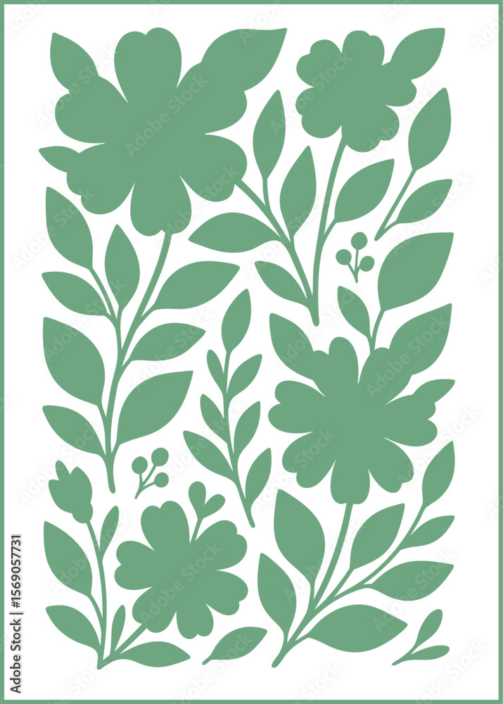 Fototapeta premium Trendy floral illustration ideal for poster, card, cover, banner or background. Vector illustration
