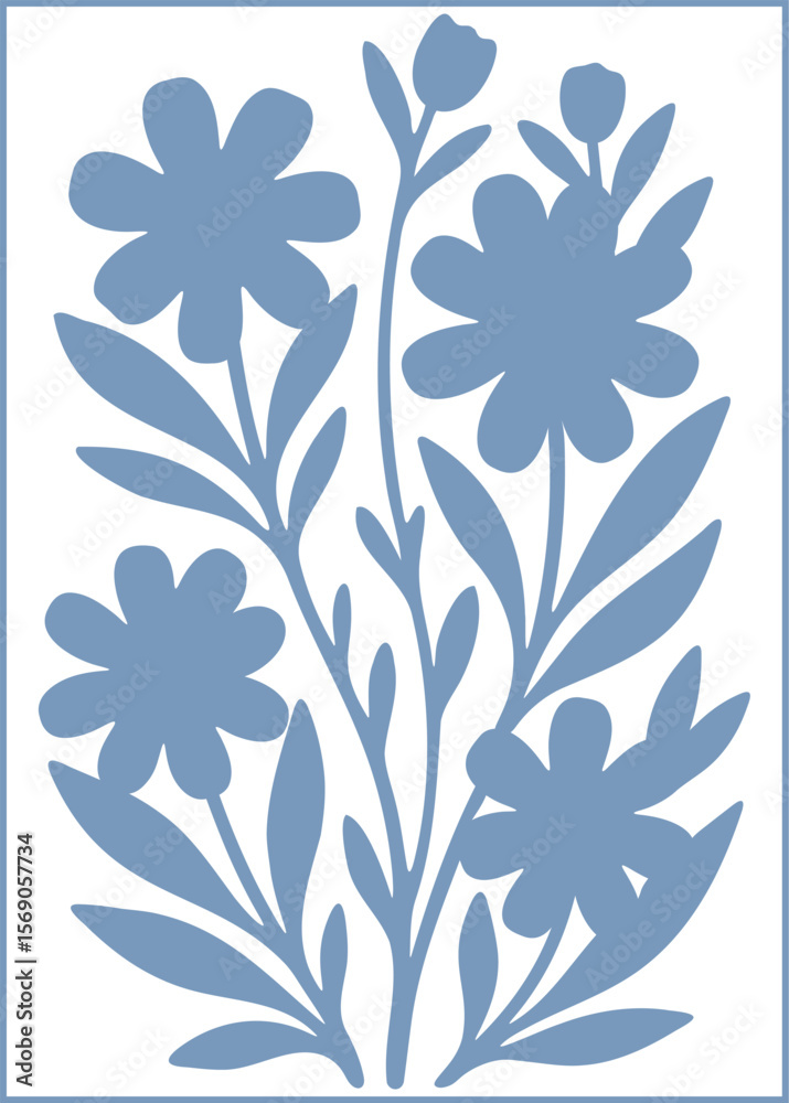 Obraz premium Trendy floral illustration ideal for poster, card, cover, banner or background. Vector illustration