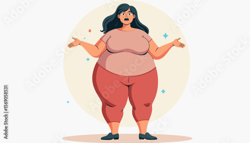 Surprised woman expressing confusion against a light background