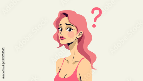 Woman looking confused with a questioning expression