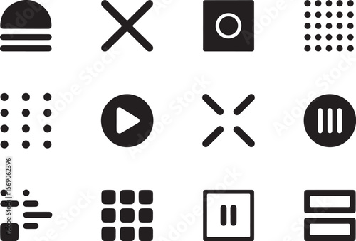Multimedia Button Icons Vector Bundle

