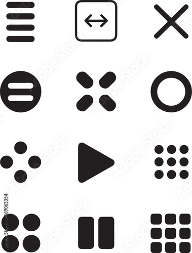 Media Control Icons Vector Set

