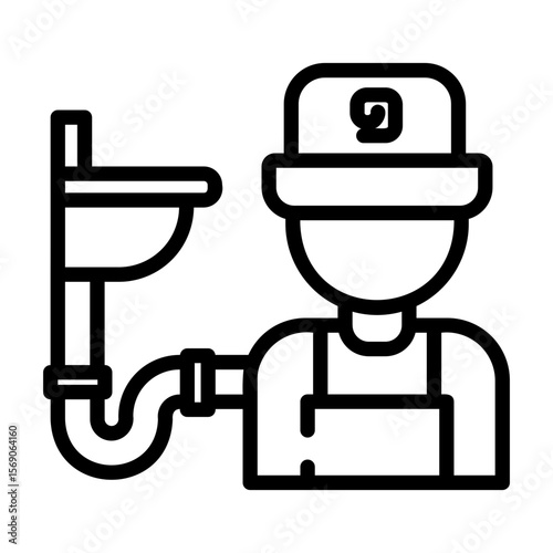 plumber Line Icon