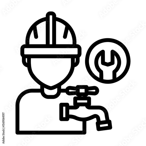 plumber Line Icon