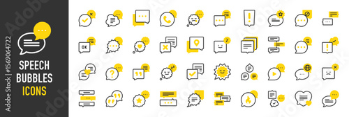 Such as Speech Bubbles icons. Question, Argue, Disagree, Sadness, Quote, Conversation, Phone Call, Address, Love, Flirt, Sad, Verified, Message, Chat Group vector illustration.