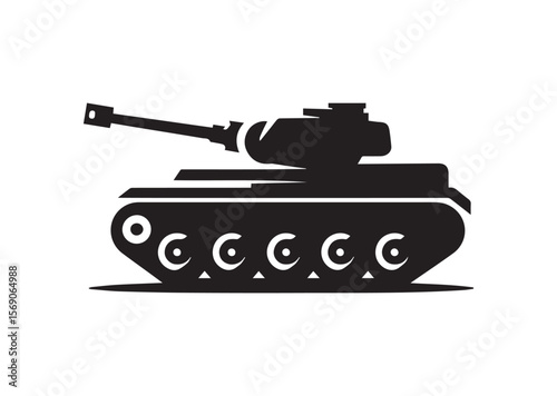 Tank silhouette vector, Tank icon illustrator