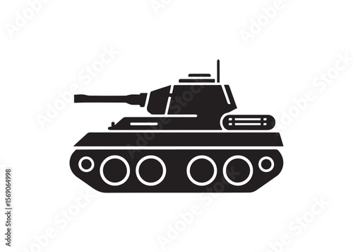 Tank silhouette vector, Tank icon illustrator