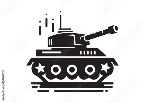 Tank silhouette vector, Tank icon illustrator
