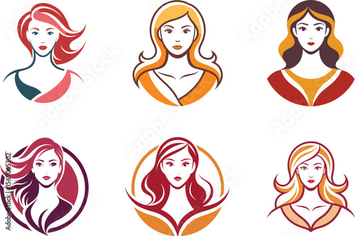 Elegant Woman Logo Design Set: Scalable Icons for Branding and Beauty Businesses