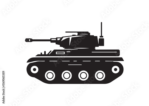 Tank silhouette vector, Tank icon illustrator
