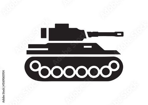 Tank silhouette vector, Tank icon illustrator