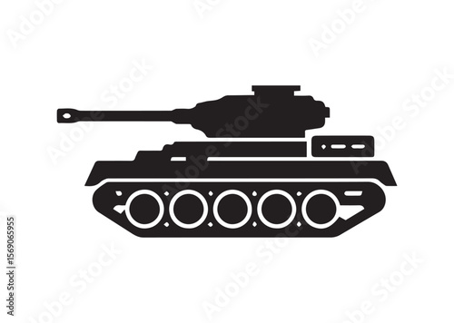 Tank silhouette vector, Tank icon illustrator