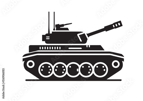 Tank silhouette vector, Tank icon illustrator