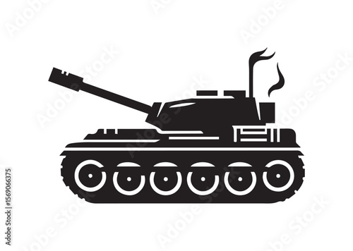 Tank silhouette vector, Tank icon illustrator