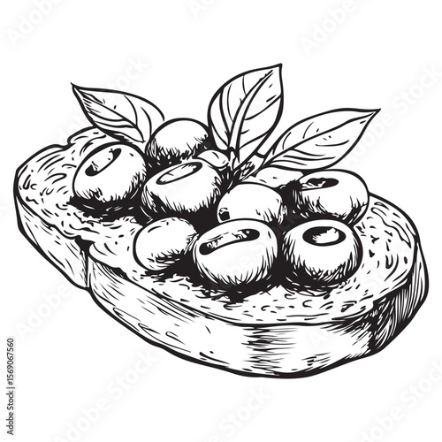 Delicious bruschetta silhouette