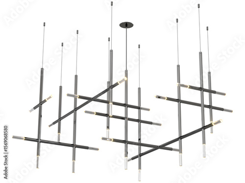 JAX 28-005 , Brass -Black-Silver / Clear crystal , Elegant Lighting Fixture Against black bachground 