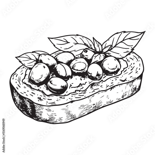 Delicious bruschetta silhouette