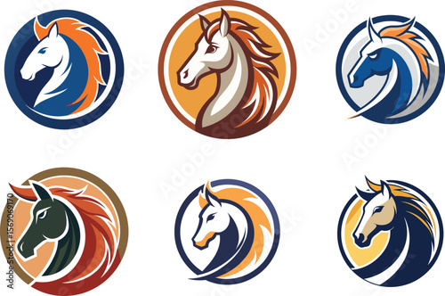 Versatile Horse Head Logos Branding Design Elements for Business and Equestrian Projects