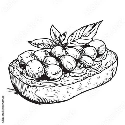 Delicious bruschetta silhouette
