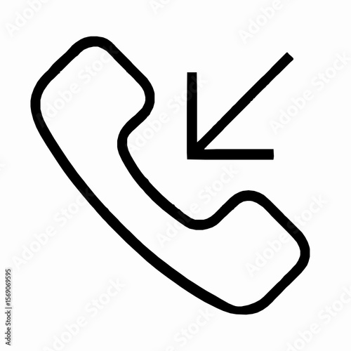 Incoming call phone icon illustration simple vector for business and contact communication