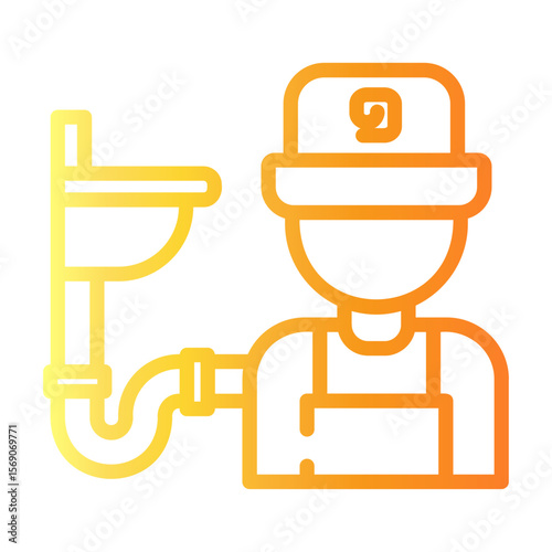 plumber Line Gradient Icon