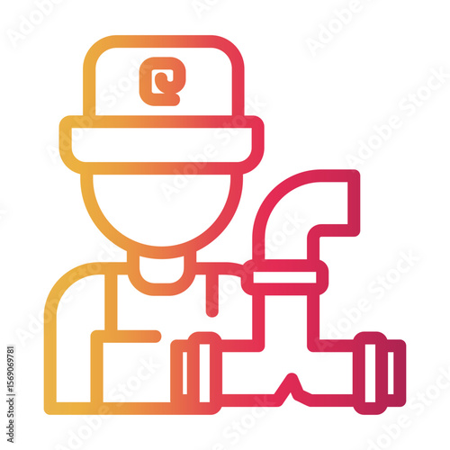 plumber Line Gradient Icon