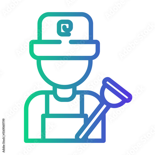 plumber Line Gradient Icon