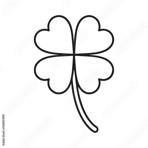 Simple black outline drawing of a four-leaf clover.