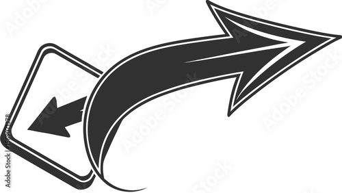 Arrow direction change icon vector illustration concept for navigation and direction change graphic design
