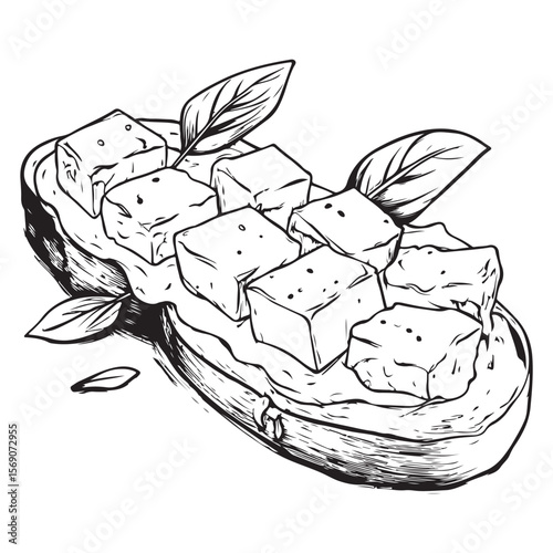 Delicious bruschetta silhouette