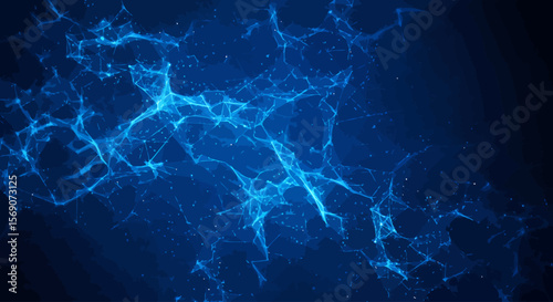 Glowing Blue Network of Connected Points and Lines Symbolizing Digital Connectivity and Data Flow in a Futuristic Sci Fi Concept