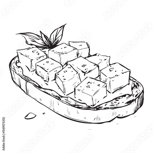 Delicious bruschetta silhouette