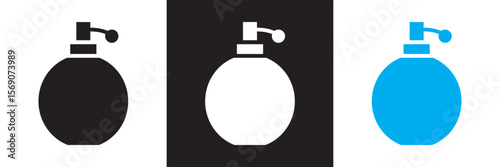 Perfume and scent icon . Symbols beauty, fume, edit, , fresh and more. Scent icon set. Isolated on white and black background. EPS 10