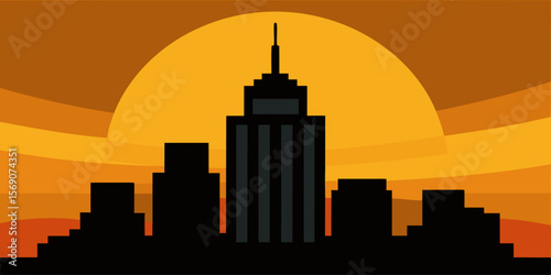Los Angeles and Chicago city skylines at sunset, with a silhouetted urban cityscape of buildings and skyscrapers against the sky