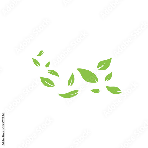 Green flying leaves