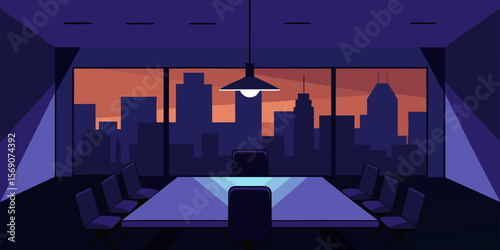 Here's one sentence to describe an image of a city at night:

Dark urban skyline with towering buildings and illuminated office lights