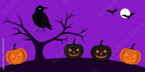 halloween background with pumpkin