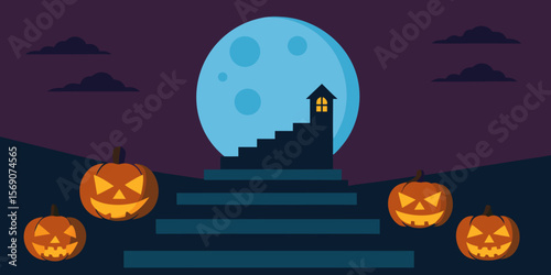 halloween background with pumpkins