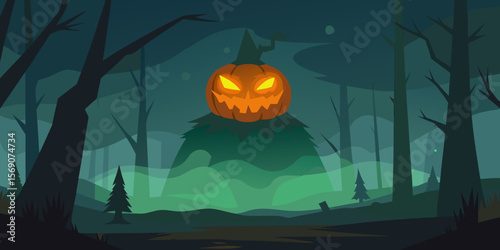 halloween background with pumpkins