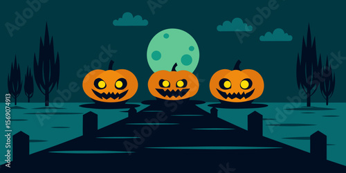 halloween background with pumpkins