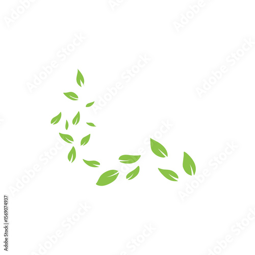 Green flying leaves