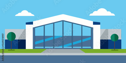 vector illustration of modern building