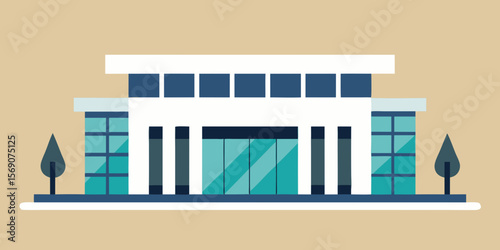 vector illustration of modern building