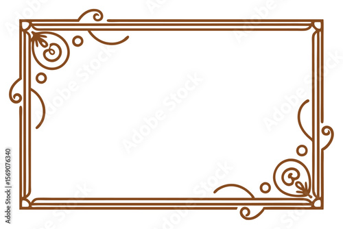 Elegant Brown Frame with Swirls Decorative Border Design