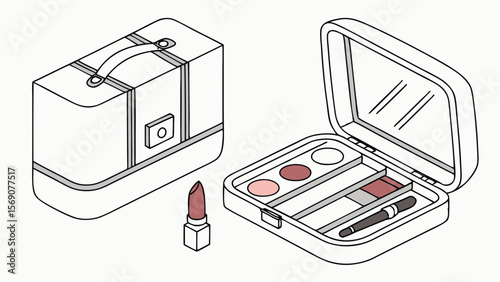 Vector Mockup of Travel-Sized Cosmetic Kit on White Background