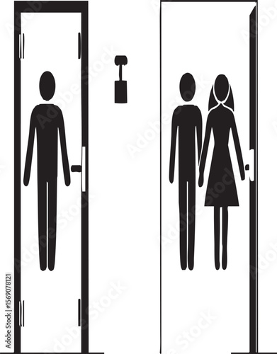  Male and Unisex Restroom Door Signs