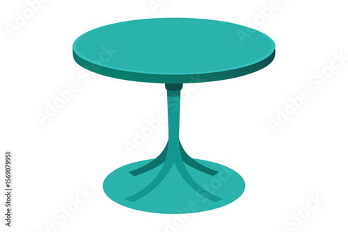 Teal Round Pedestal Table Modern Minimalist Furniture Design