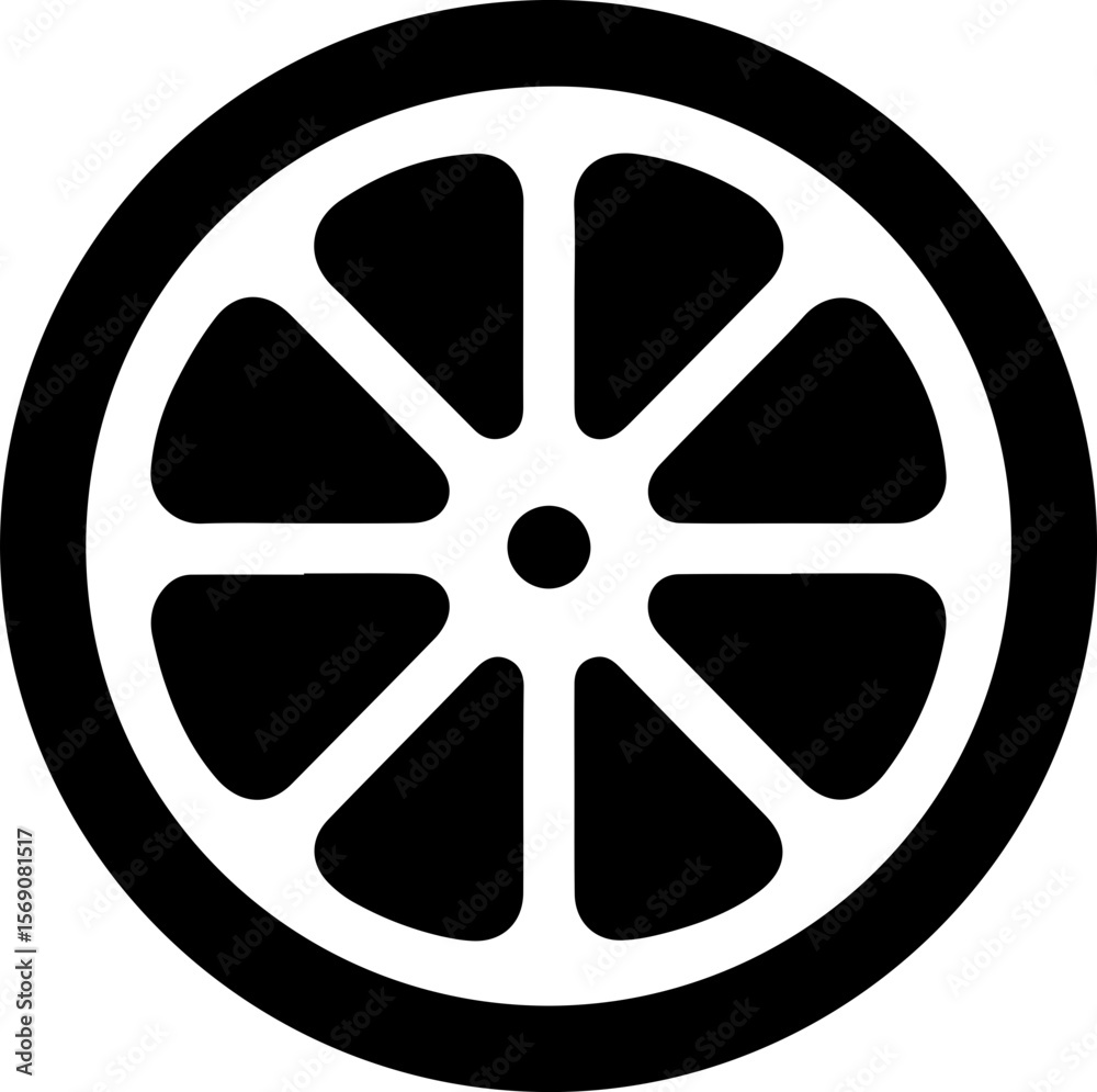Obraz premium Citrus Fruit Slice Silhouette Icon